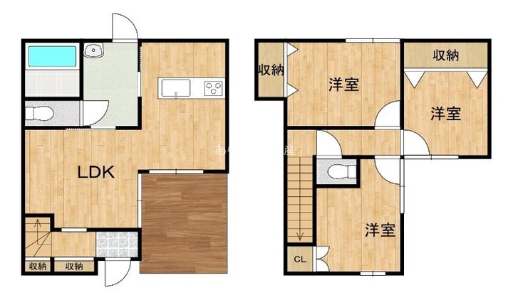 静岡県浜松市中央区三島町(一戸建)の賃貸物件の間取り
