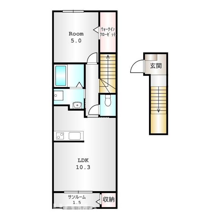 群馬県前橋市文京町1(アパート)の賃貸物件の間取り