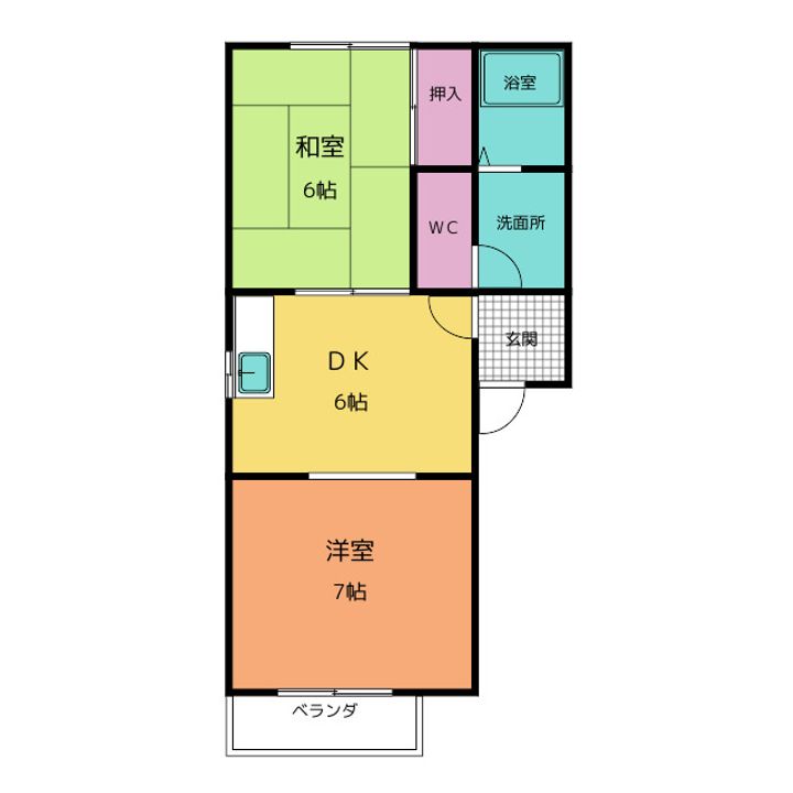 コーポYS3 Aの間取り