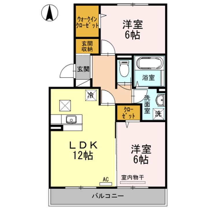 広島県福山市手城町4(アパート)の賃貸物件の間取り