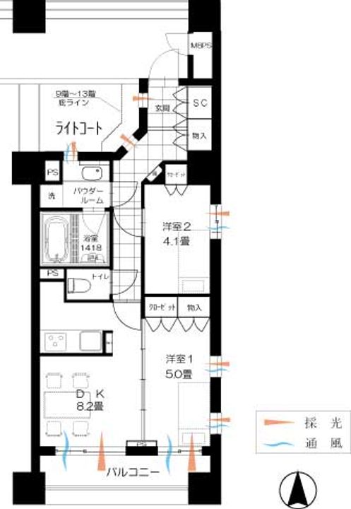 サウスコンフォート三鷹の間取り