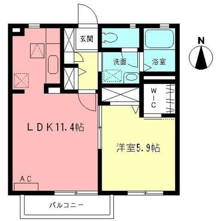 神奈川県相模原市緑区相原4(アパート)の賃貸物件の間取り