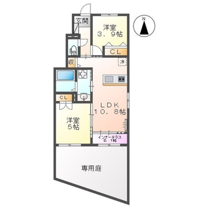 熊本県上益城郡益城町大字広崎(アパート)の賃貸物件の間取り