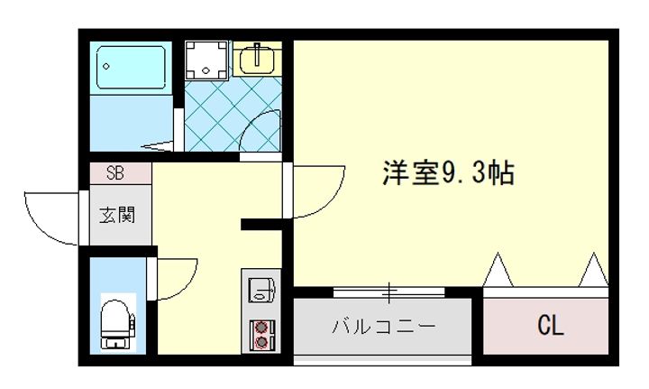 大阪府枚方市新之栄町(アパート)の賃貸物件の間取り