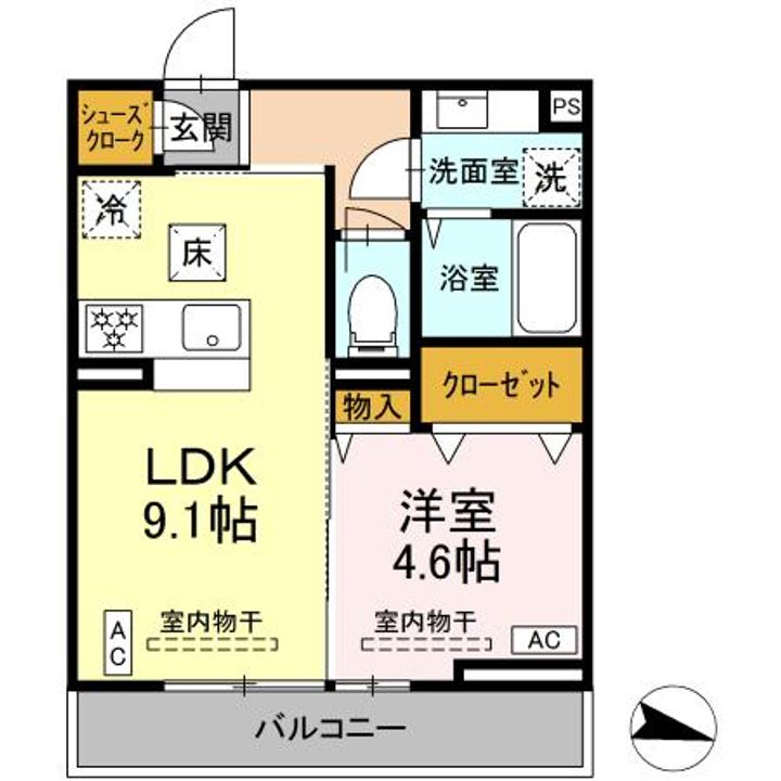 神奈川県藤沢市湘南台2(アパート)の賃貸物件の間取り
