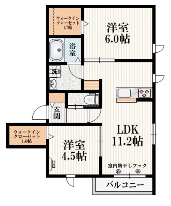 東京都立川市羽衣町2(マンション)の賃貸物件の間取り