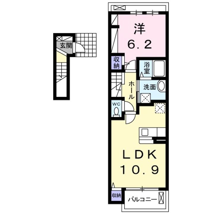 静岡県浜松市中央区三方原町(アパート)の賃貸物件の間取り