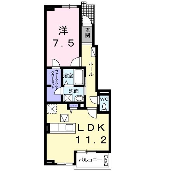 埼玉県川越市大字笠幡(アパート)の賃貸物件の間取り