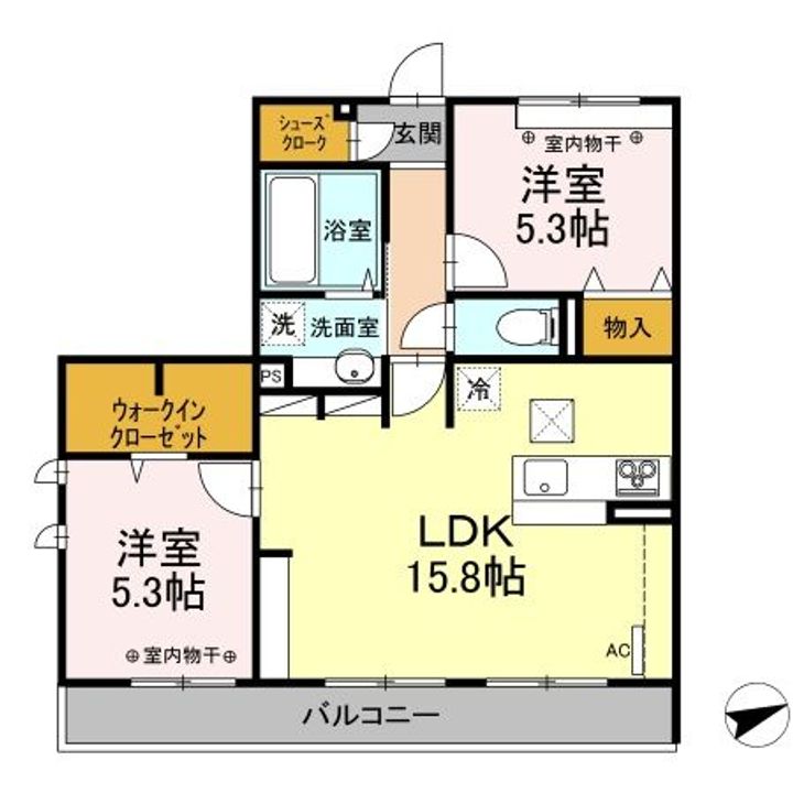 サン・メゾン小山中央の間取り