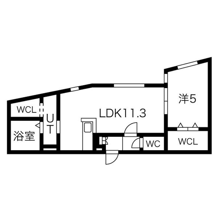 北海道札幌市中央区南二条西27(マンション)の賃貸物件の間取り