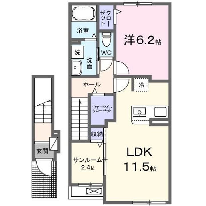 滋賀県彦根市古沢町(アパート)の賃貸物件の間取り