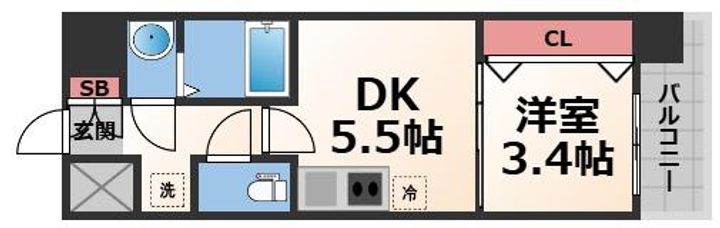 大阪府東大阪市長瀬町1(マンション)の賃貸物件の間取り
