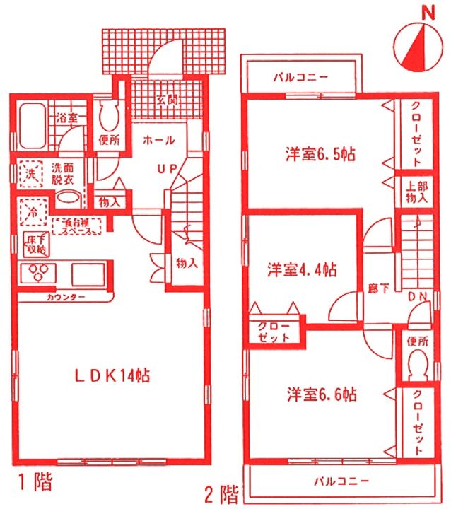 神奈川県横浜市青葉区荏田西2(一戸建)の賃貸物件の間取り