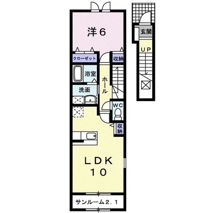 新潟県長岡市古正寺3(アパート)の賃貸物件の間取り