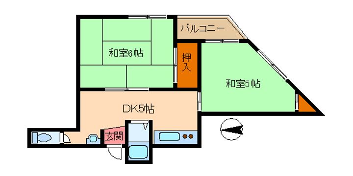 大阪府大阪市平野区喜連西1(マンション)の賃貸物件の間取り
