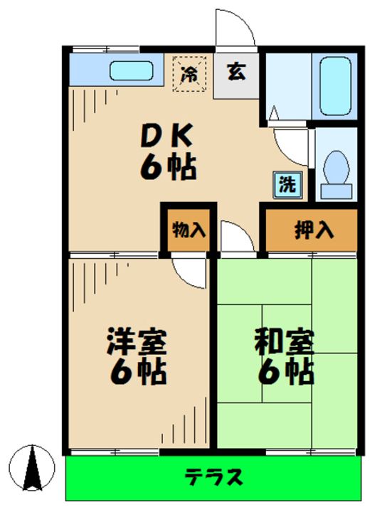 グランデュール福山Bの間取り