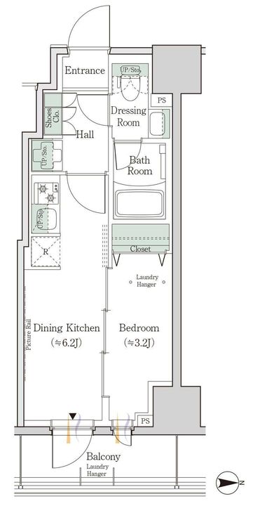 東京都台東区台東3(マンション)の賃貸物件の間取り
