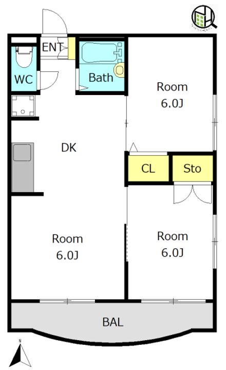 愛知県名古屋市南区北内町1(マンション)の賃貸物件の間取り