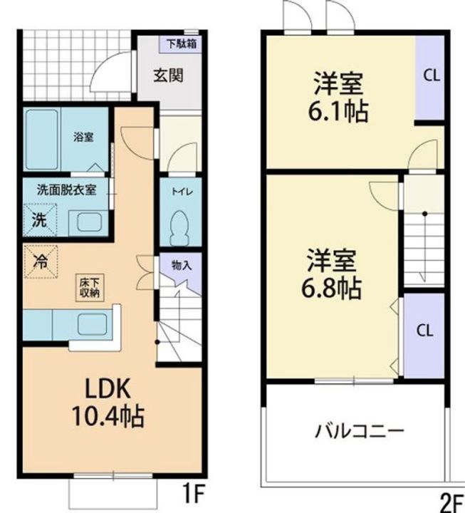 栃木県栃木市平柳町3(アパート)の賃貸物件の間取り