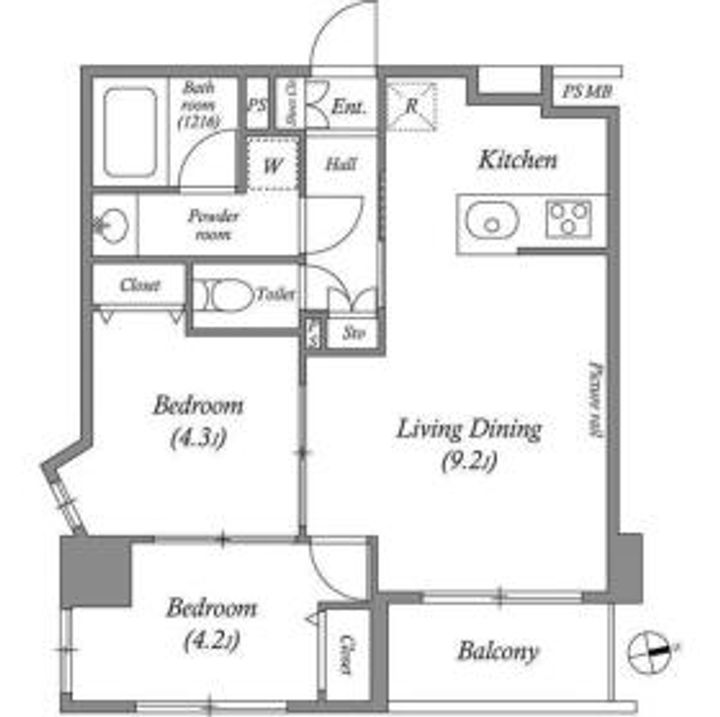 ルクレ上北沢ルネサンスコートの間取り