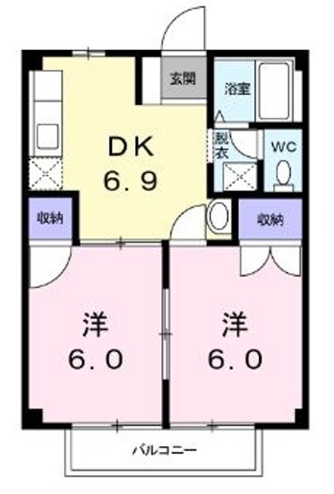 岡山県倉敷市老松町1(マンション)の賃貸物件の間取り
