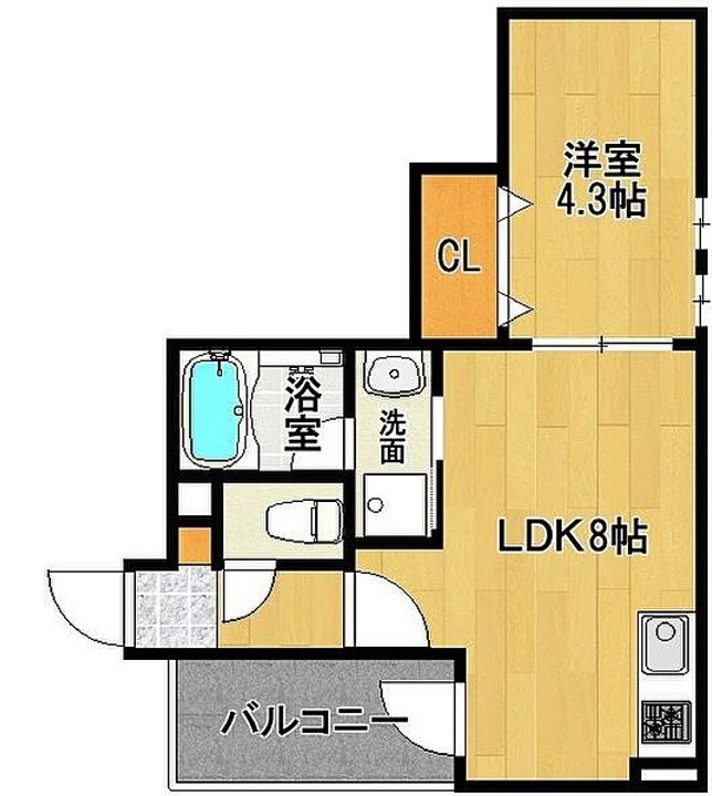 福岡県久留米市津福本町(アパート)の賃貸物件の間取り