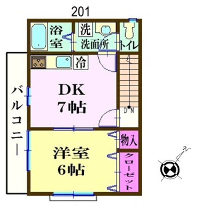 ナリトモ宮崎Bの間取り