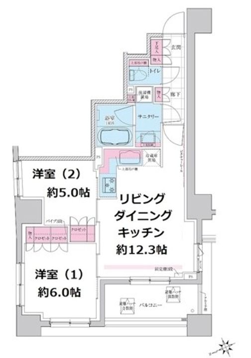 東京都世田谷区三軒茶屋2(マンション)の賃貸物件の間取り