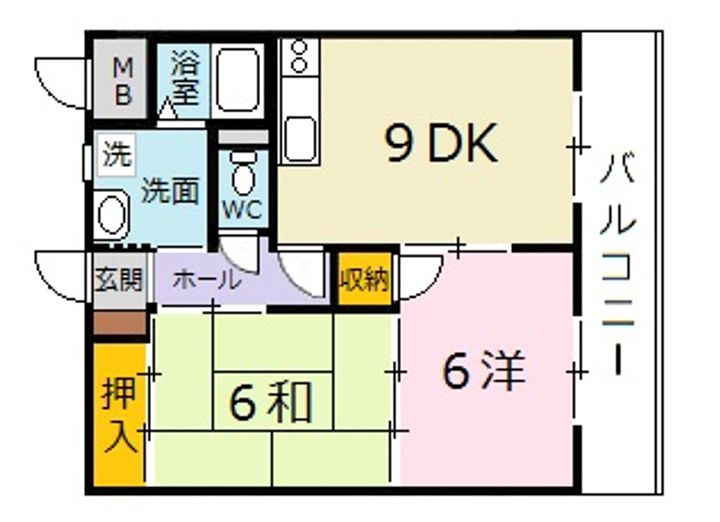 広島県広島市安佐北区落合2(マンション)の賃貸物件の間取り