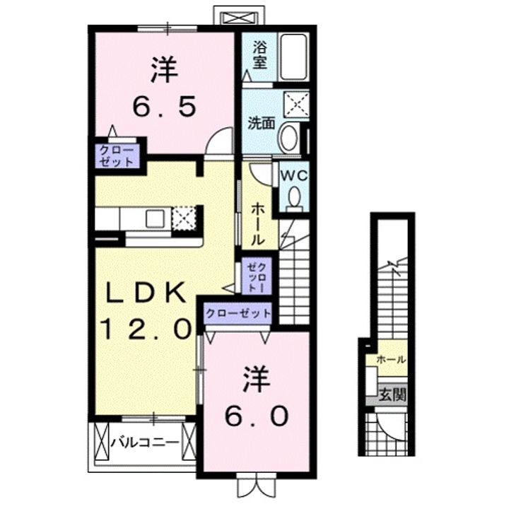滋賀県甲賀市甲南町野尻(アパート)の賃貸物件の間取り