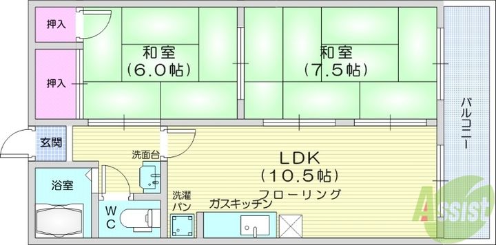 ピースフル石川の間取り
