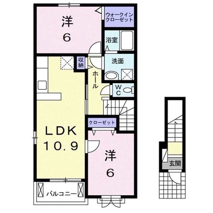 滋賀県東近江市大森町(アパート)の賃貸物件の間取り