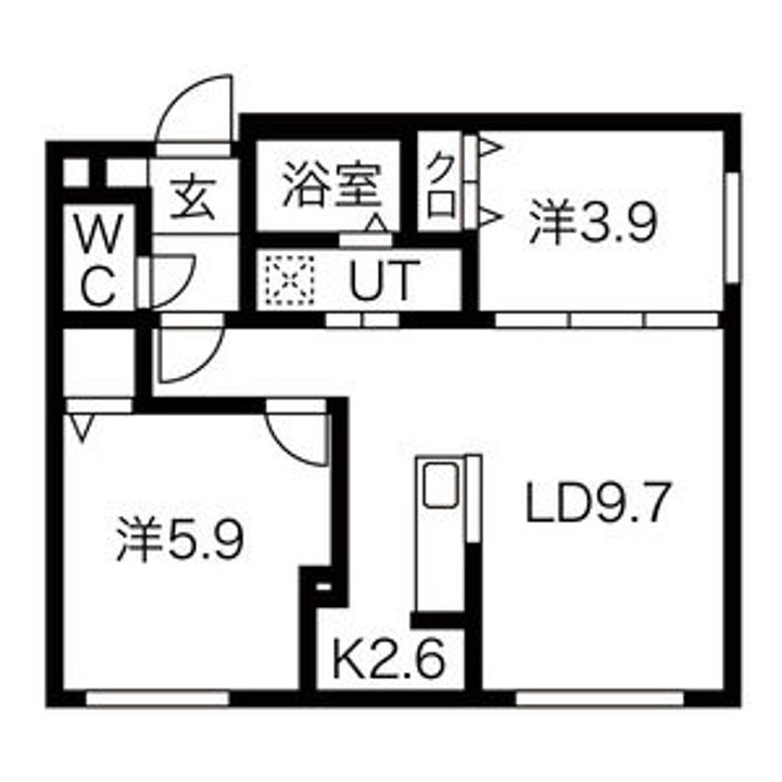 北海道札幌市豊平区月寒中央通10(マンション)の賃貸物件の間取り
