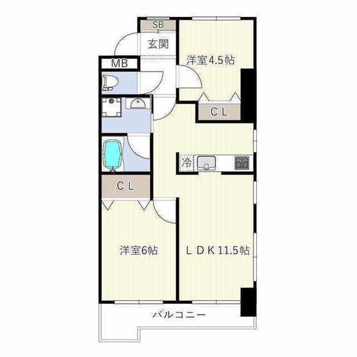 東京都日野市日野台1(マンション)の賃貸物件の間取り
