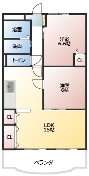 ユーミーマンションオリーブ通りB館の間取り
