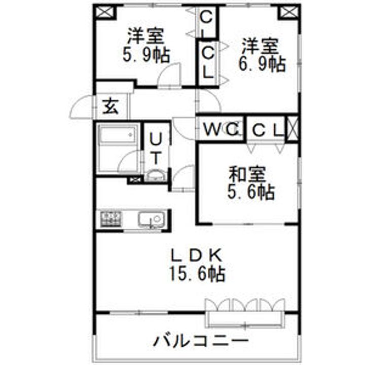 北海道札幌市北区屯田六条11(マンション)の賃貸物件の間取り