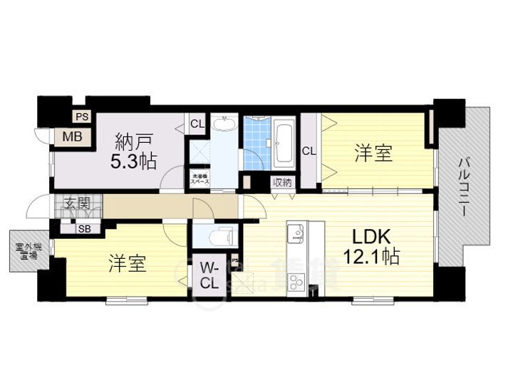 大阪府大阪市西淀川区福町2(マンション)の賃貸物件の間取り
