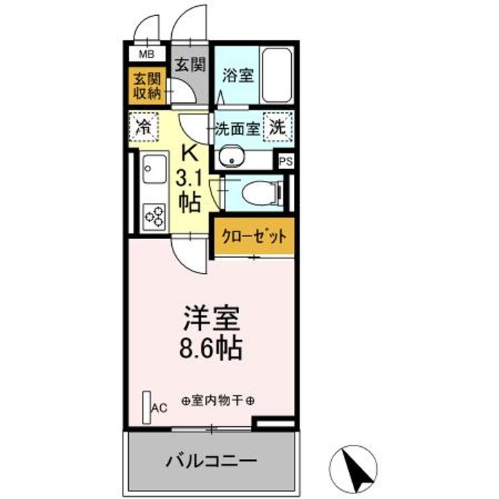 神奈川県相模原市緑区東橋本1(アパート)の賃貸物件の間取り