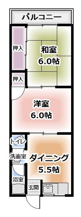 大阪府大阪市住吉区苅田5(マンション)の賃貸物件の間取り