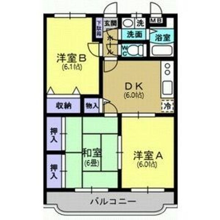 栃木県栃木市平柳町1(マンション)の賃貸物件の間取り