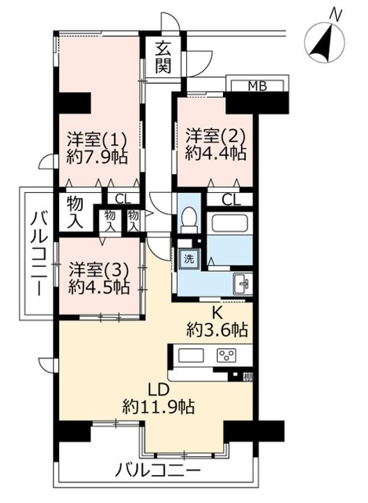 URグリーンタウン小金井の間取り