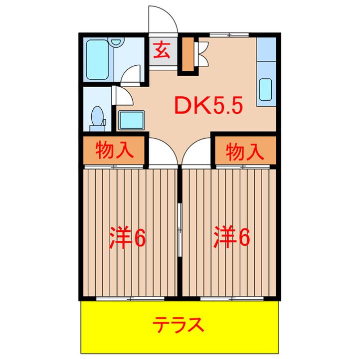 千葉県鎌ヶ谷市鎌ケ谷8(アパート)の賃貸物件の間取り