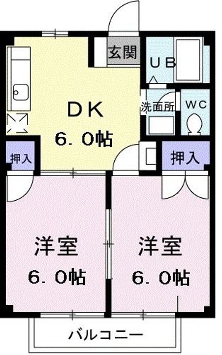 福島県福島市八木田字神明(アパート)の賃貸物件の間取り