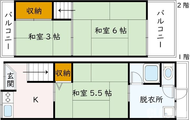 大阪府豊中市豊南町西1(一戸建)の賃貸物件の間取り