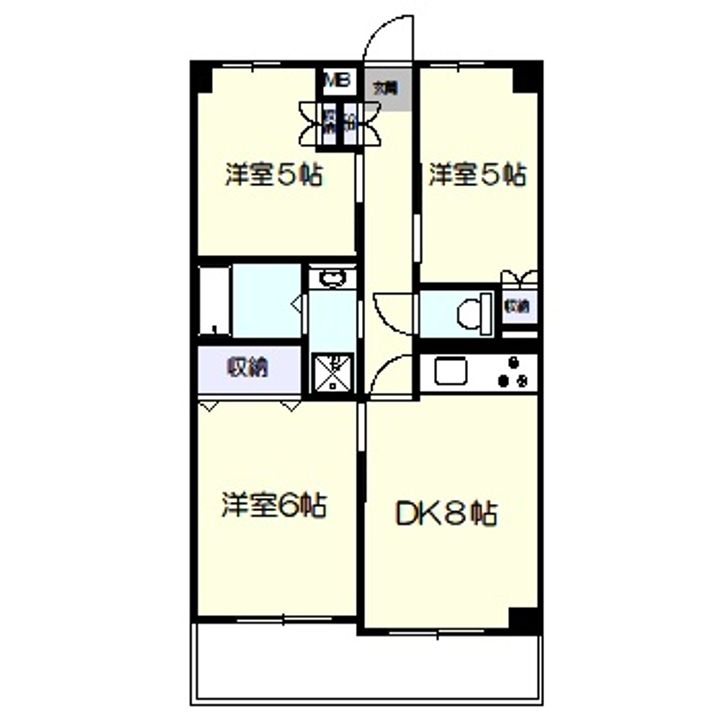 神奈川県横浜市都筑区荏田南5(マンション)の賃貸物件の間取り