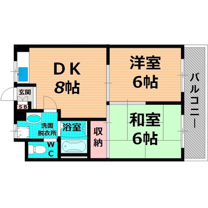 大阪府大阪市鶴見区今津北4(マンション)の賃貸物件の間取り