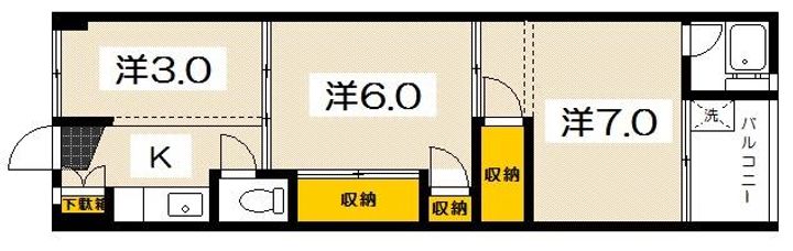 ビレッジハウス下更地2号棟の間取り