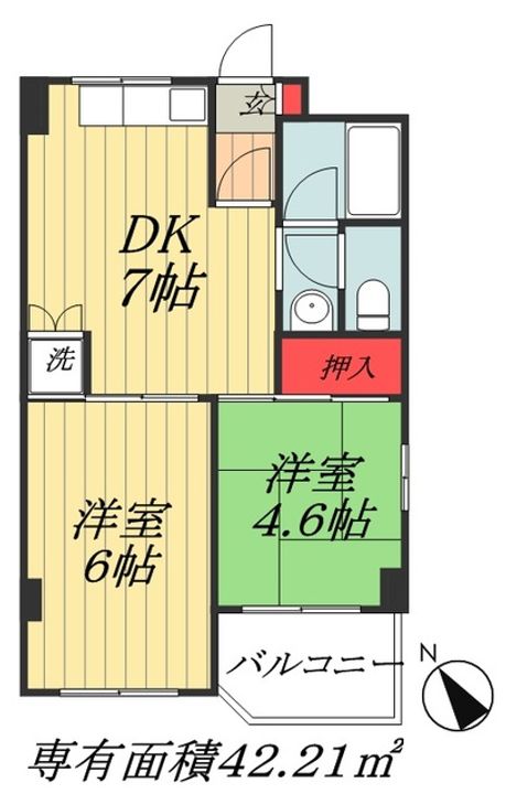 千葉県市川市香取1(マンション)の賃貸物件の間取り
