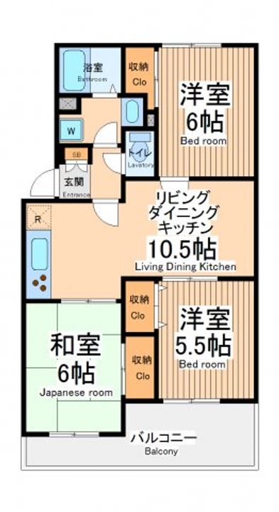 ハイムさがみの園Bの間取り