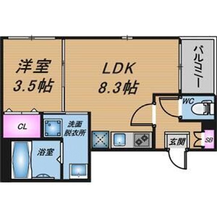 大阪府大阪市生野区勝山南1(アパート)の賃貸物件の間取り